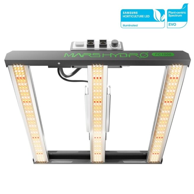 Mars Hydro FC1500-EVO 150W Dimmable LED Grow Light for 2.3'x2.3' Grow Tent Veg Flower