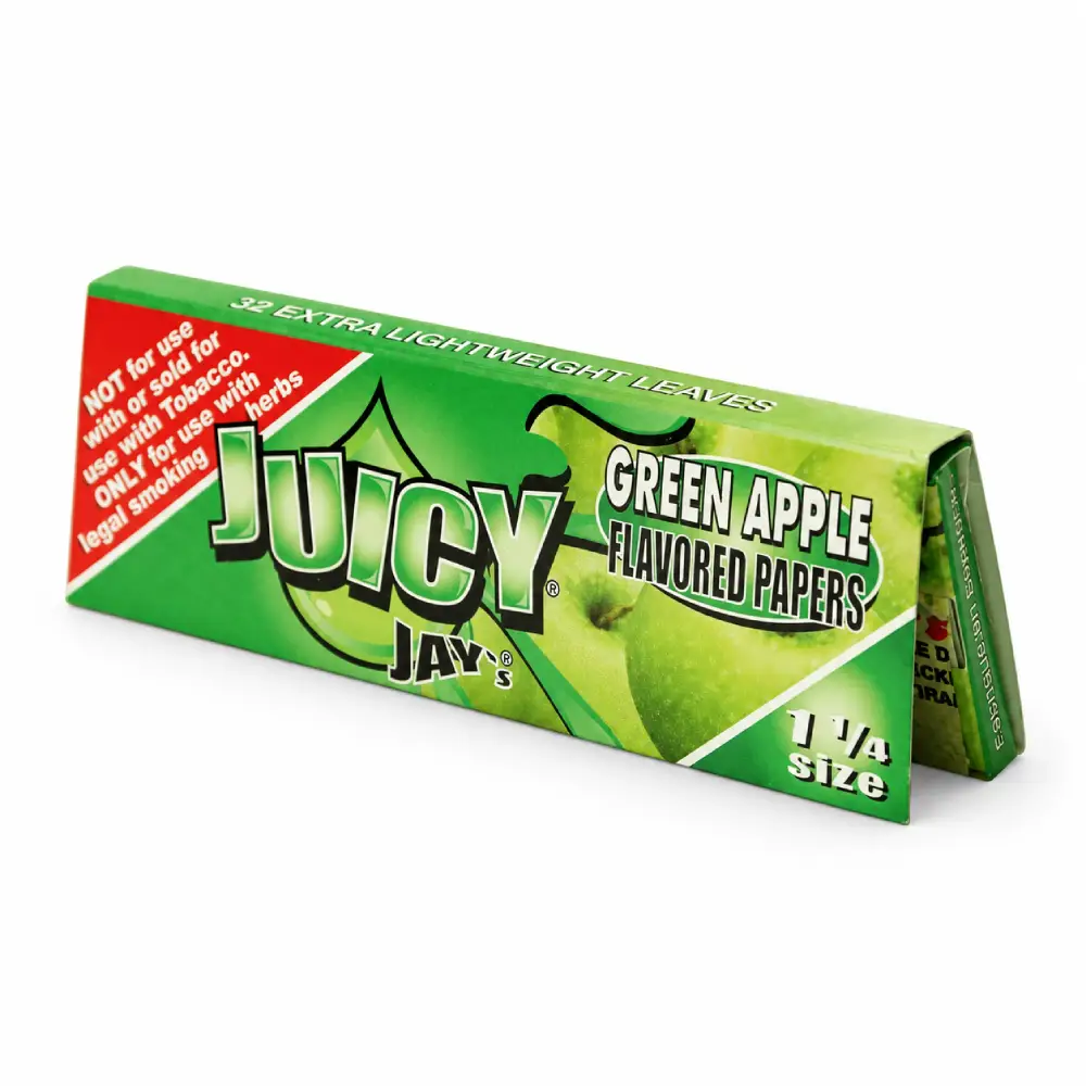 Juicy Jay Flavored Rolling Paper Green Apple | 32 Leaves 1 1/4 Size