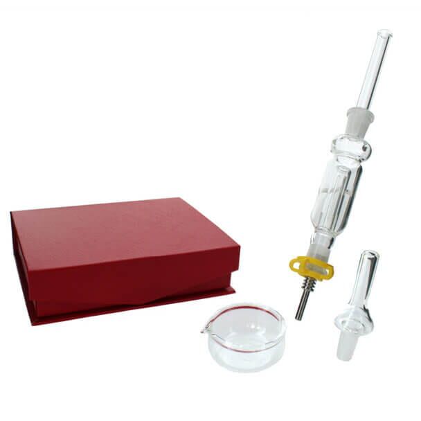 7” Glass Nectar Collector Kit with Titanium & Quartz Tips