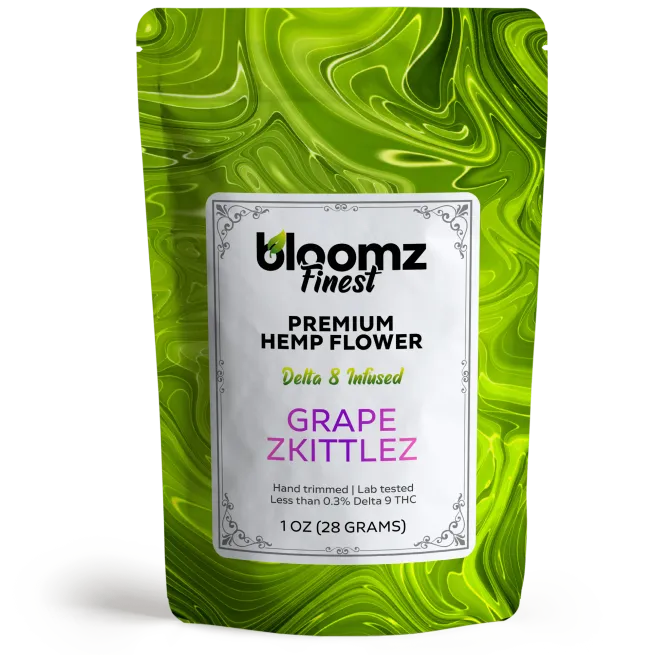 Delta 8 THC Flower – 28G – Grape Zkittlez