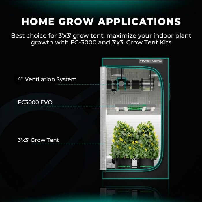 Mars Hydro FC3000-EVO 300W Samsung LM301H EVO LED Grow Lights