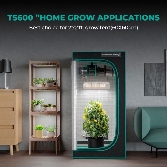 Mars Hydro TS 600 Essential 100W Full Spectrum LED Grow Light for Beginners