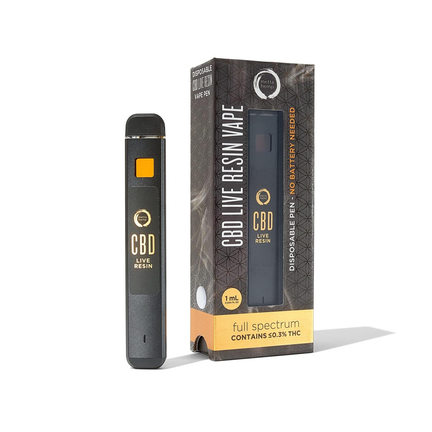 CBD Live Resin Disposable Vape Pen 1.0mL : Full-Spectrum