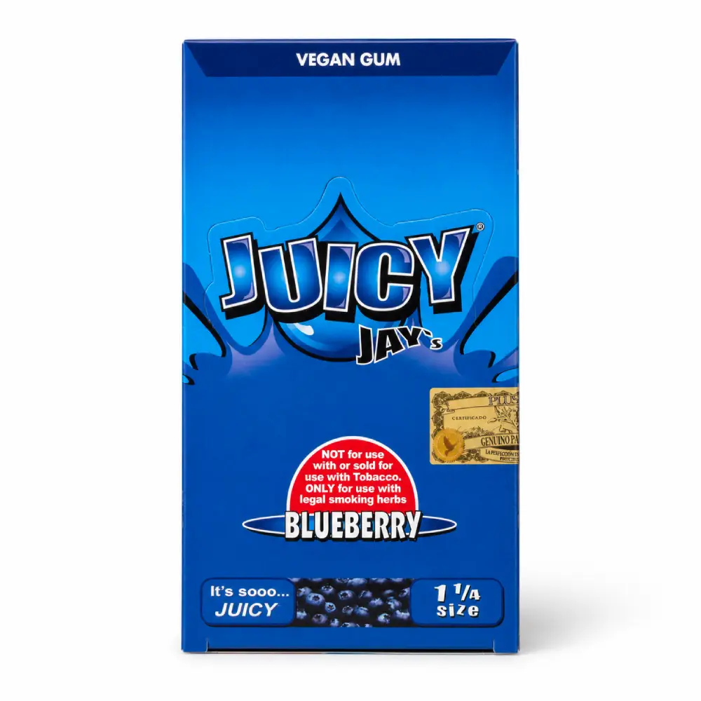Juicy Jay Flavored Rolling Paper Blueberry | 32 Leaves 1 1/4 Size - Image 2