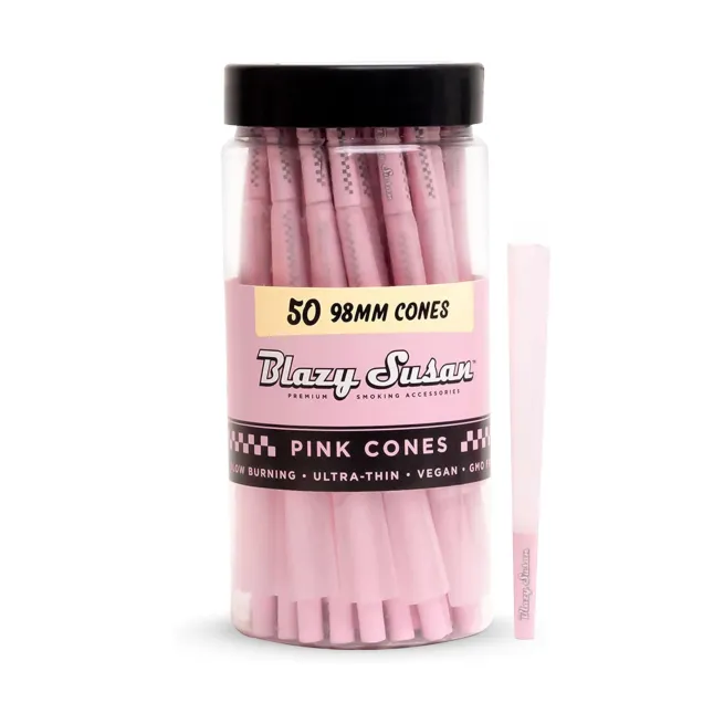Blazy Susan Pink Paper Cones 50ct 98mm