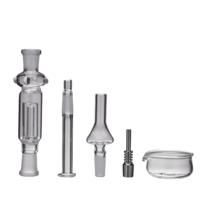 7” Glass Nectar Collector Kit with Titanium & Quartz Tips