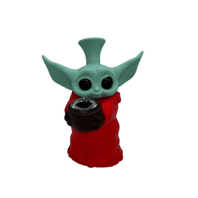 Baby Yoda Silicon Water Pipe Red