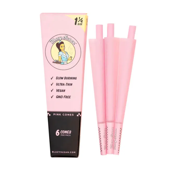 Blazy Susan Pink Paper Cones 1 1/4 size